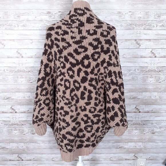 Nordstrom Rack Soft Chenille Cocoon Cardigan One Size Leopard 329A - Picture 3 of 7